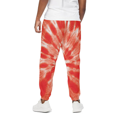 Orange Tie Dye Print Cotton Pants