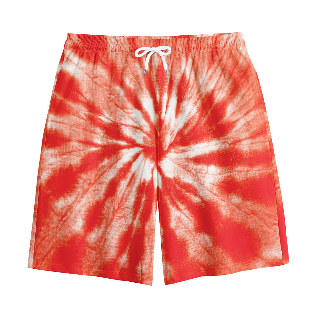 Orange Tie Dye Print Cotton Shorts