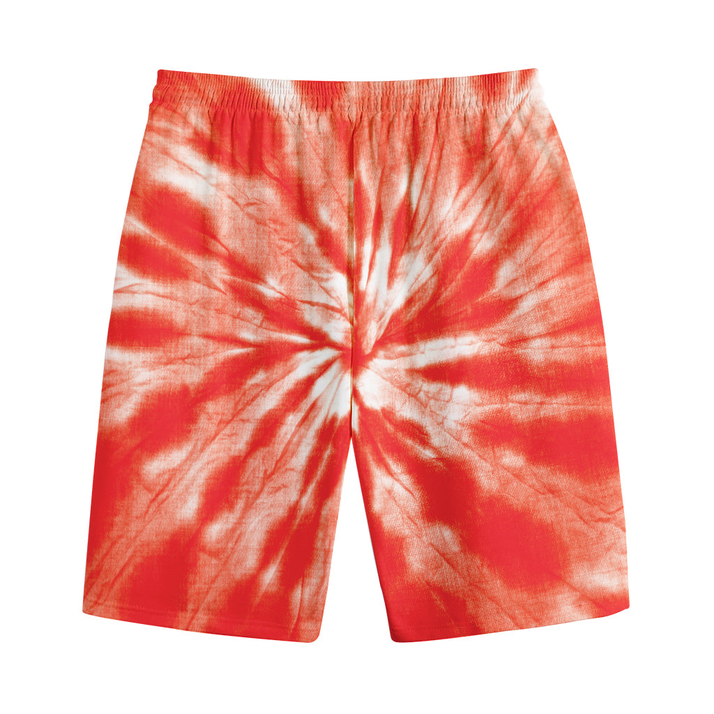 Orange Tie Dye Print Cotton Shorts