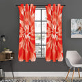 Orange Tie Dye Print Grommet Curtain Panels