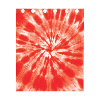 Orange Tie Dye Print Curtain