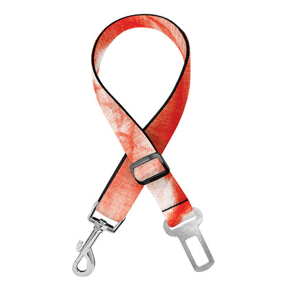 Orange Tie Dye Print Dog Seat Belt