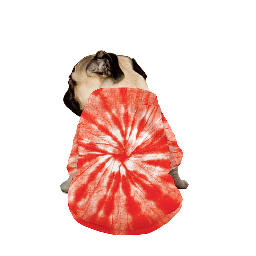 Orange Tie Dye Print Dog Zip Up Jacket