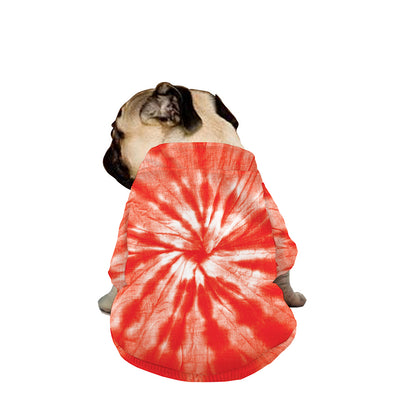 Orange Tie Dye Print Dog Zip Up Jacket