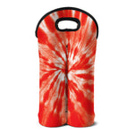 Orange Tie Dye Print Double Neoprene Wine Tote