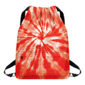 Orange Tie Dye Print Drawstring Backpack