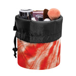 Orange Tie Dye Print Drawstring Makeup Bag