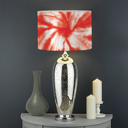 Orange Tie Dye Print Drum Lamp Shade