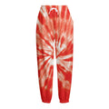 Orange Tie Dye Print Fleece Lined Knit Pants