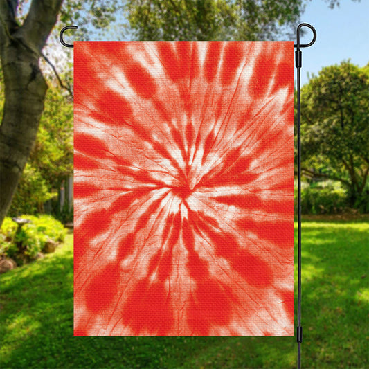 Orange Tie Dye Print Garden Flag