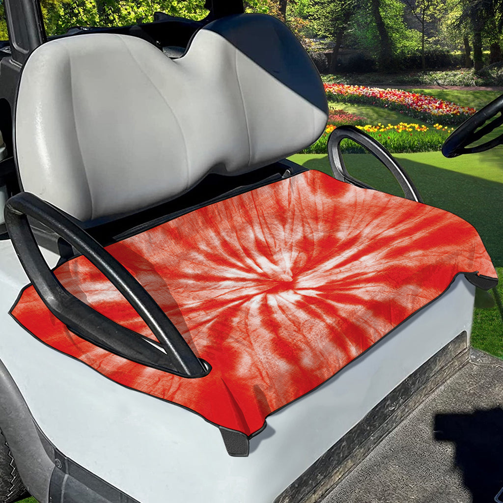 Orange Tie Dye Print Golf Cart Seat Cover