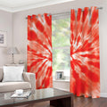 Orange Tie Dye Print Grommet Curtains