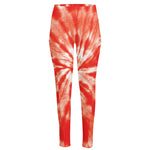 Orange Tie Dye Print High-Waisted Pocket Leggings