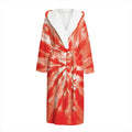 Orange Tie Dye Print Hooded Bathrobe