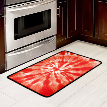 Orange Tie Dye Print Kitchen Mat