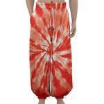 Orange Tie Dye Print Lantern Pants