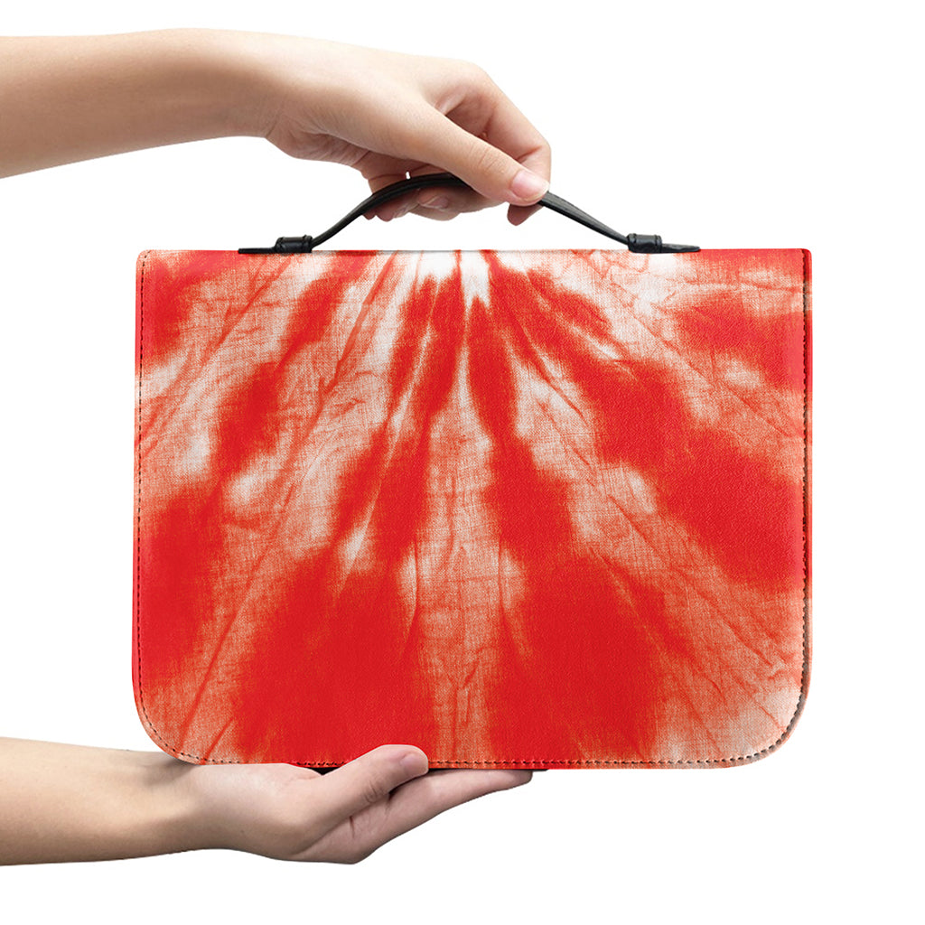 Orange Tie Dye Print Leather Bible Cover