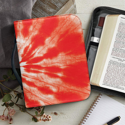 Orange Tie Dye Print Leather Bible Cover