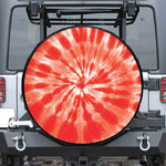 Orange Tie Dye Print Leather Spare Tire Cover