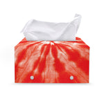 Orange Tie Dye Print Leather Tissue Box Cover