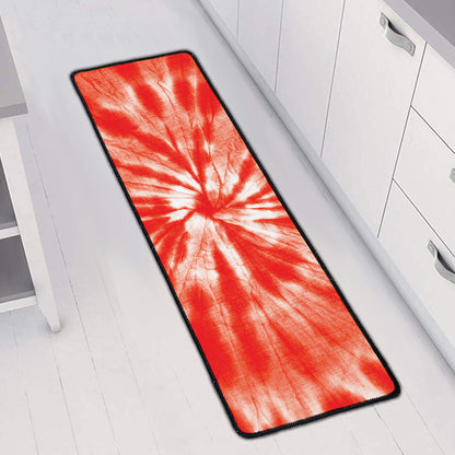 Orange Tie Dye Print Long Kitchen Mat