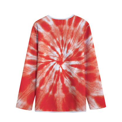 Orange Tie Dye Print Long Sleeve Short Coat