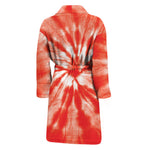 Orange Tie Dye Print Men's Bathrobe