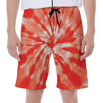 Orange Tie Dye Print Men's Beach Shorts