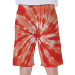 Orange Tie Dye Print Men's Beach Shorts