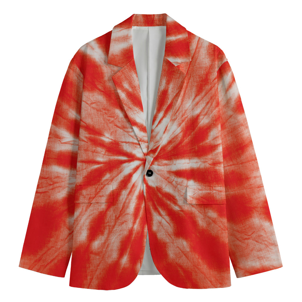 Orange Tie Dye Print Men's Blazer