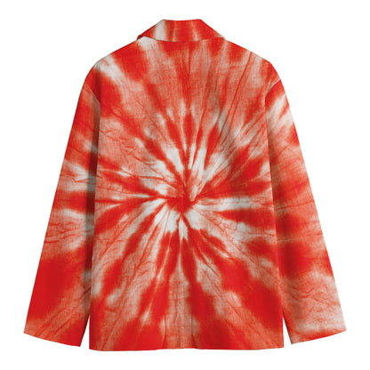 Orange Tie Dye Print Men's Blazer