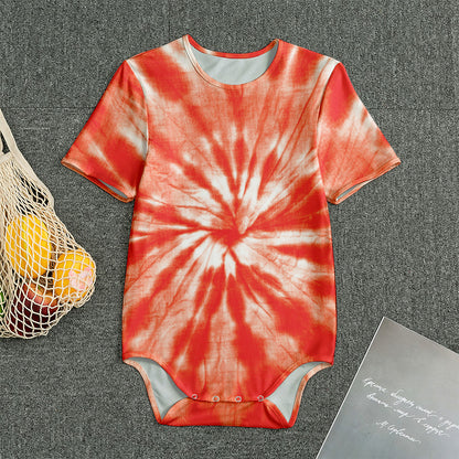 Orange Tie Dye Print Men's Bodysuit