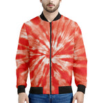 Orange Tie Dye Print Men's Bomber Jacket
