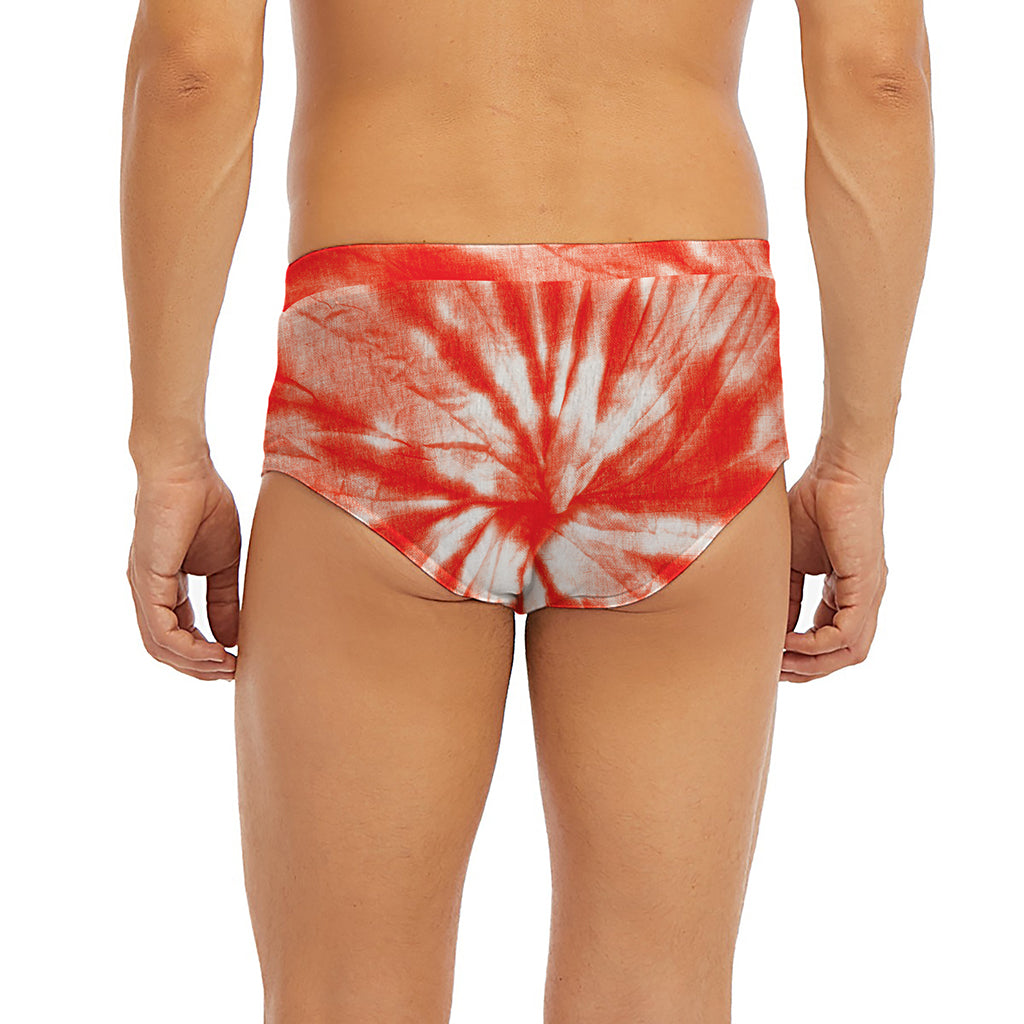 Orange Tie Dye Print Men's Briefs