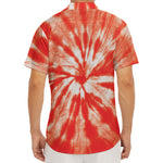 Orange Tie Dye Print Men's Deep V-Neck Shirt