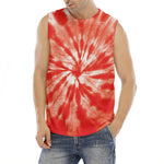 Orange Tie Dye Print Men's Fitness Tank Top