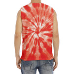Orange Tie Dye Print Men's Fitness Tank Top