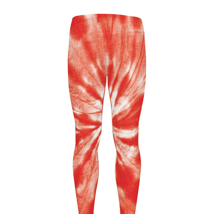 Orange Tie Dye Print Men's leggings