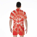 Orange Tie Dye Print Men's Rompers