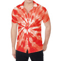 Orange Tie Dye Print Men's Shirt