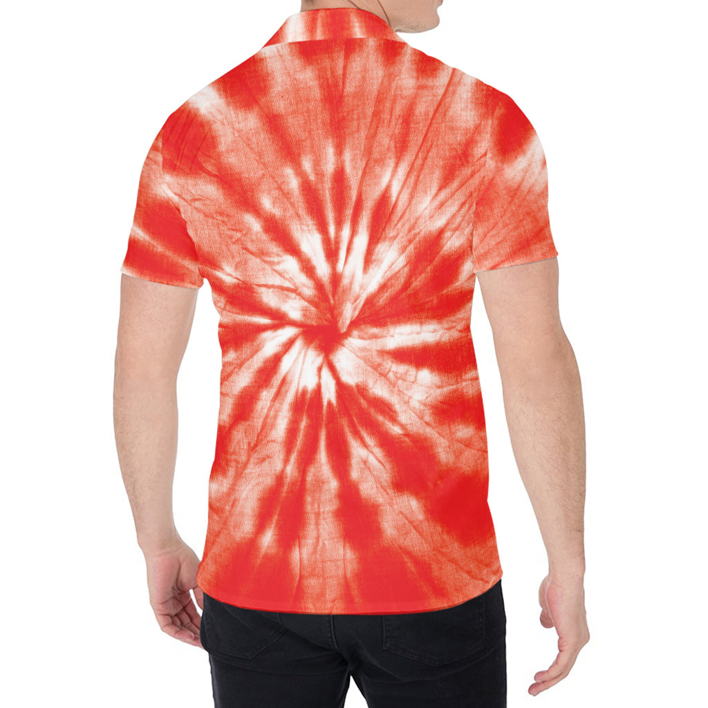 Orange Tie Dye Print Men's Shirt