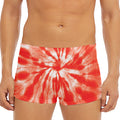 Orange Tie Dye Print Men's Short Boxer Briefs