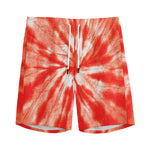 Orange Tie Dye Print Men's Sports Shorts
