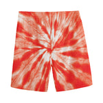 Orange Tie Dye Print Men's Sports Shorts