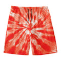 Orange Tie Dye Print Men's Swim Trunks
