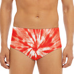 Orange Tie Dye Print Men's Triangle Swim Briefs