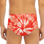 Orange Tie Dye Print Men's Triangle Swim Briefs