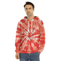Orange Tie Dye Print Men's Velvet Pullover Hoodie