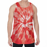 Orange Tie Dye Print Men's Velvet Tank Top