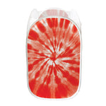 Orange Tie Dye Print Mesh Laundry Hamper